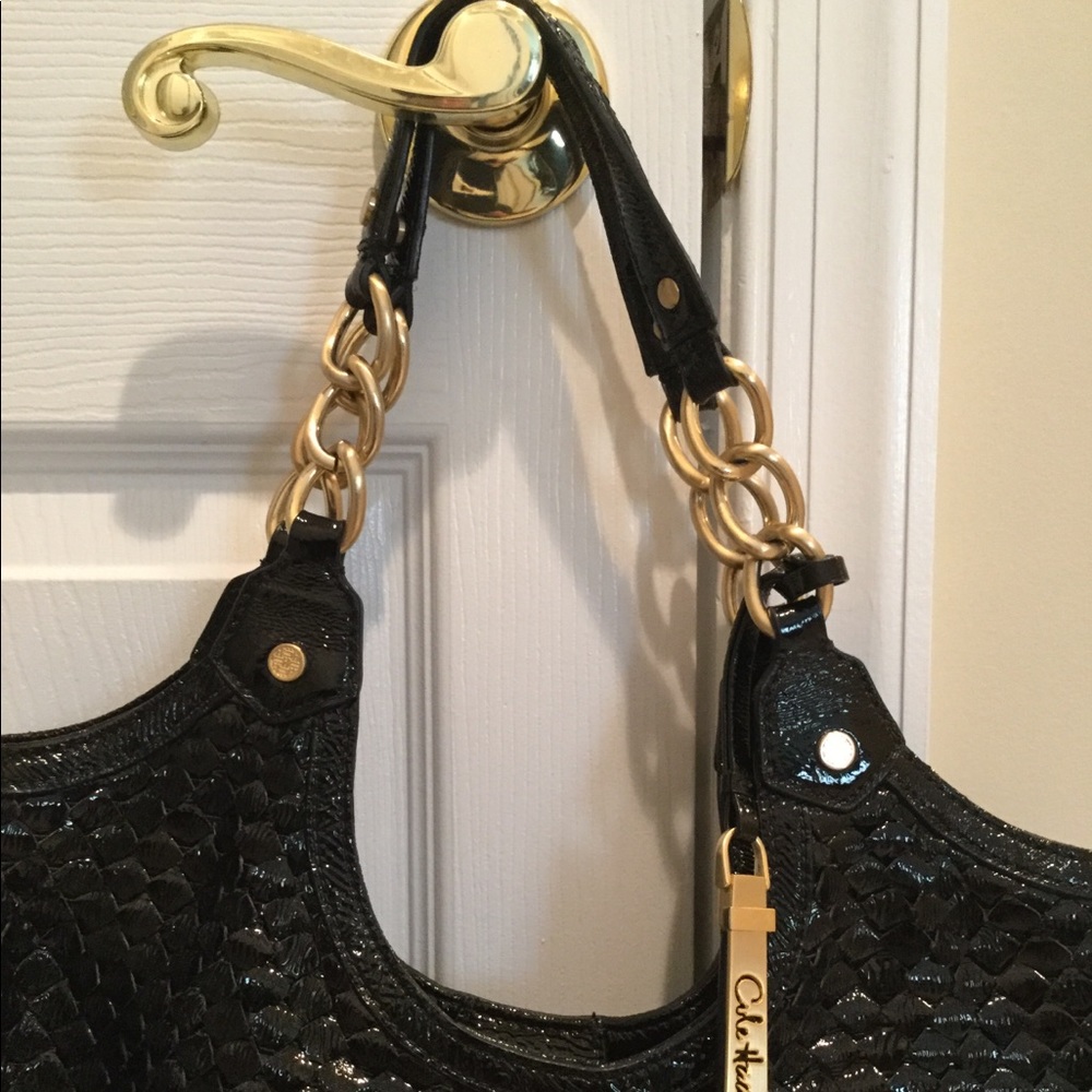 Cole Haan black patent satchel - Picture 3 of 14